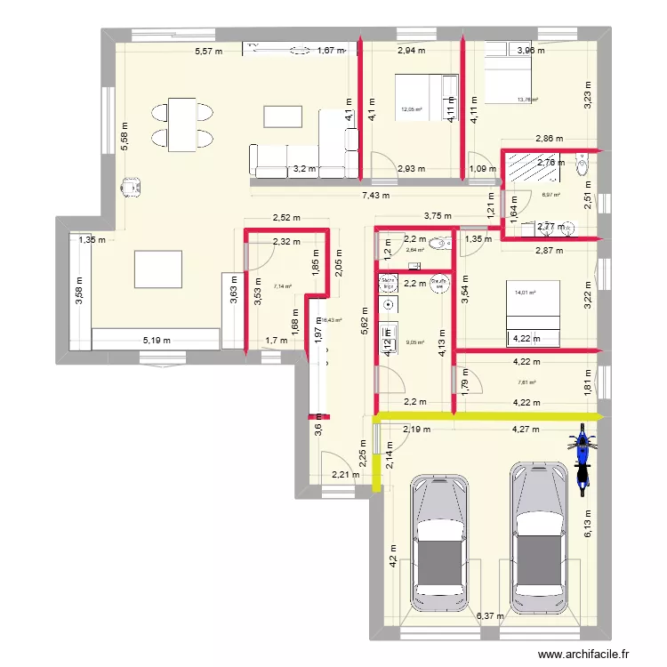 WILLER SUR THUR PLEIN PIED. Plan de 