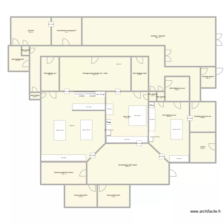 Nouvelle unit&eacute; pharmacotechnie. Plan de 0 pièce et 0 m2