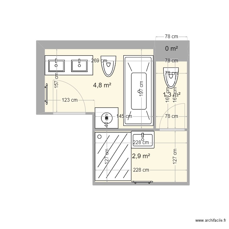 salle de bain. Plan de 0 pièce et 0 m2