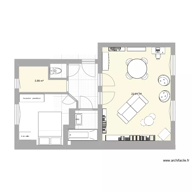 Paris 5_1. Plan de 2  et 26 m²