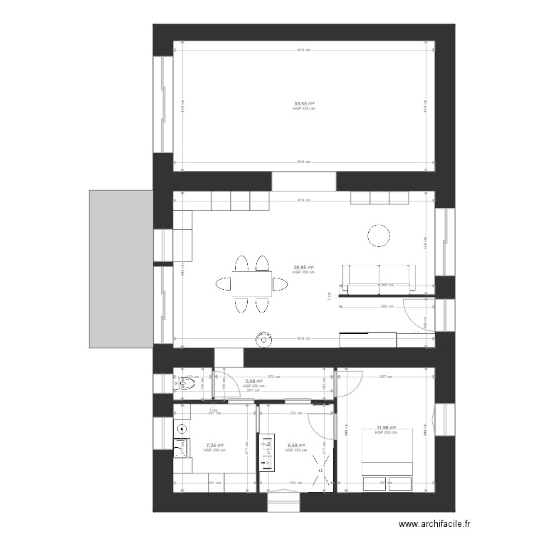 Clement rome_APres. Plan de 6 pièces et 104 m2