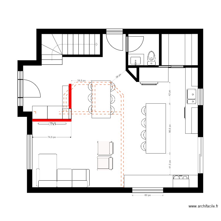 Karine Bertrand 4. Plan de 4 pièces et 60 m2