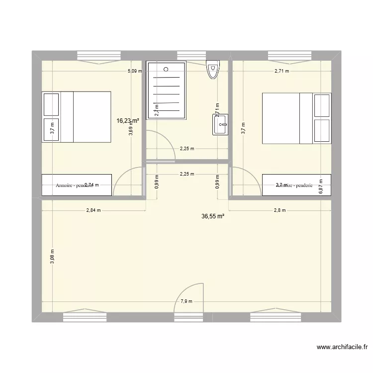 étage 66. Plan de 2 pièces et 53 m² étage 66. Plan de 2 pièces et 53 m²