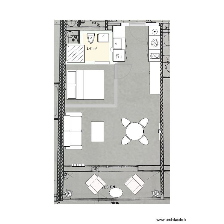EGGG ELEC. Plan de 1 pièce et 2 m2