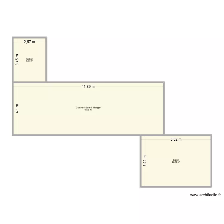 LE BOURHIS. Plan de 3  et 80 m²
