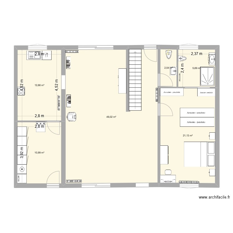 New maison RDC Archi V8. Plan de 6 pièces et 102 m2