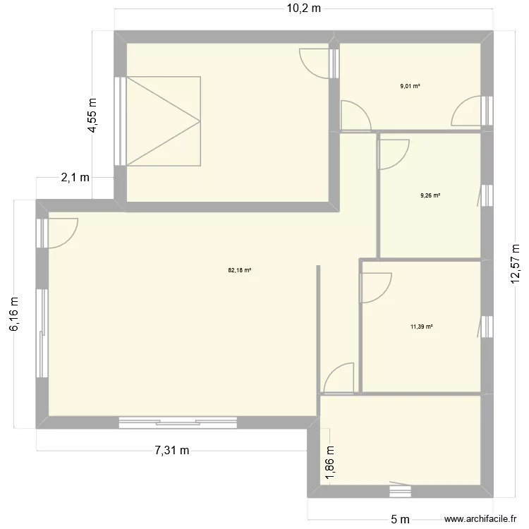 Archi-V4. Plan de 4 pièces et 112 m²
