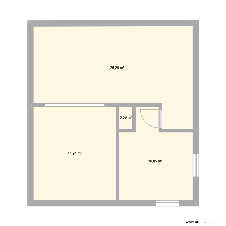 rez-de-chausse. Plan de 4 pièces et 52 m2