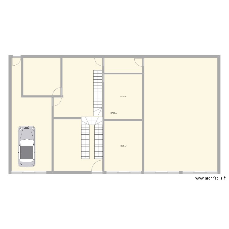 mison58. Plan de 3 pièces et 224 m2