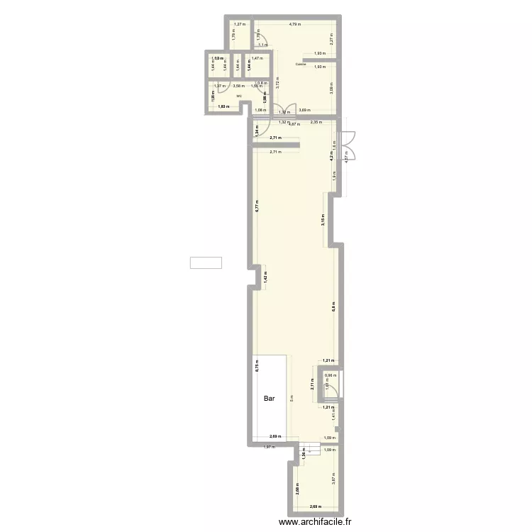 Restau Crepes. Plan de 8 et 133 m² Restau Crepes. Plan de 8 et 133 m²