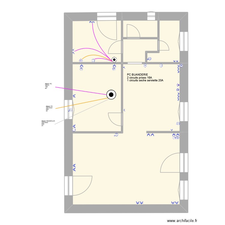 Joris PC buanderie. Plan de 4 pièces et 73 m2
