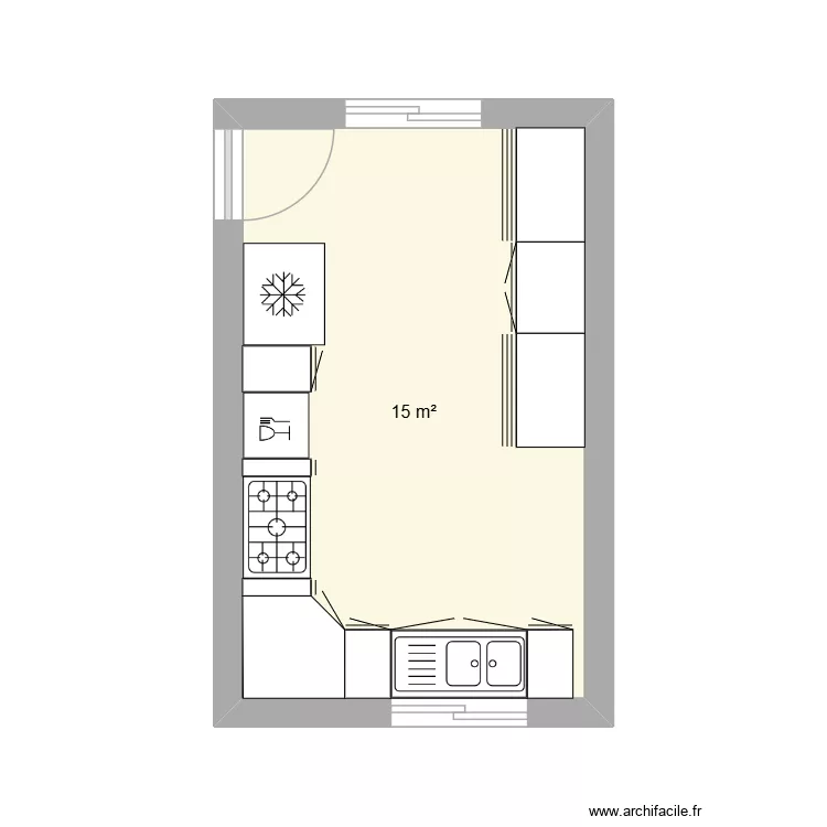 cuisine 3. Plan de 1 et 15 m² cuisine 3. Plan de 1 et 15 m²