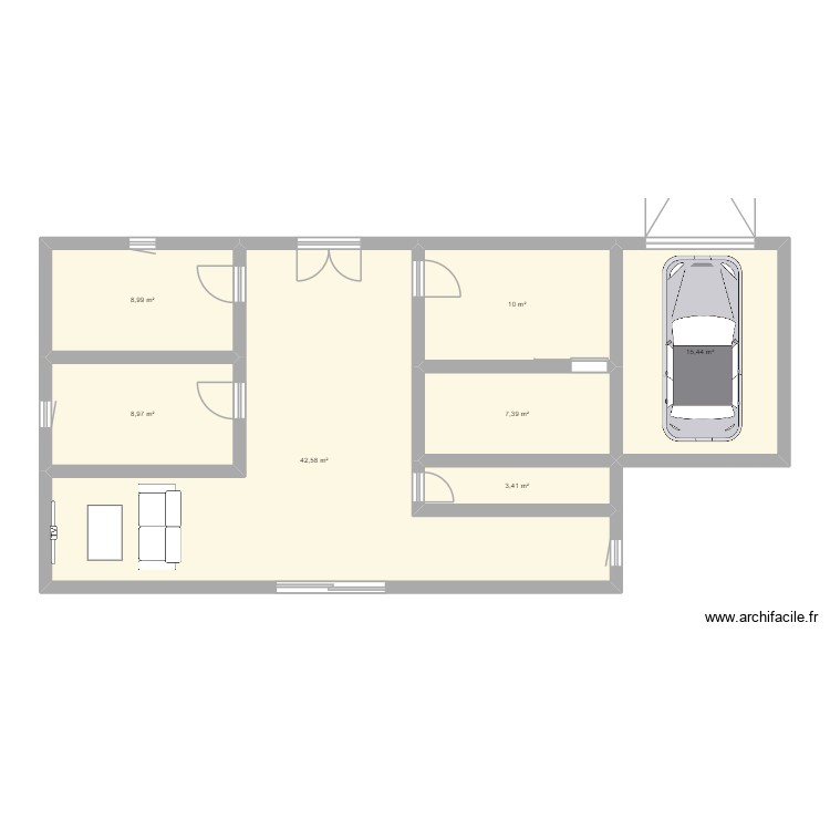 faris maison100m2. Plan de 0 pièce et 0 m2