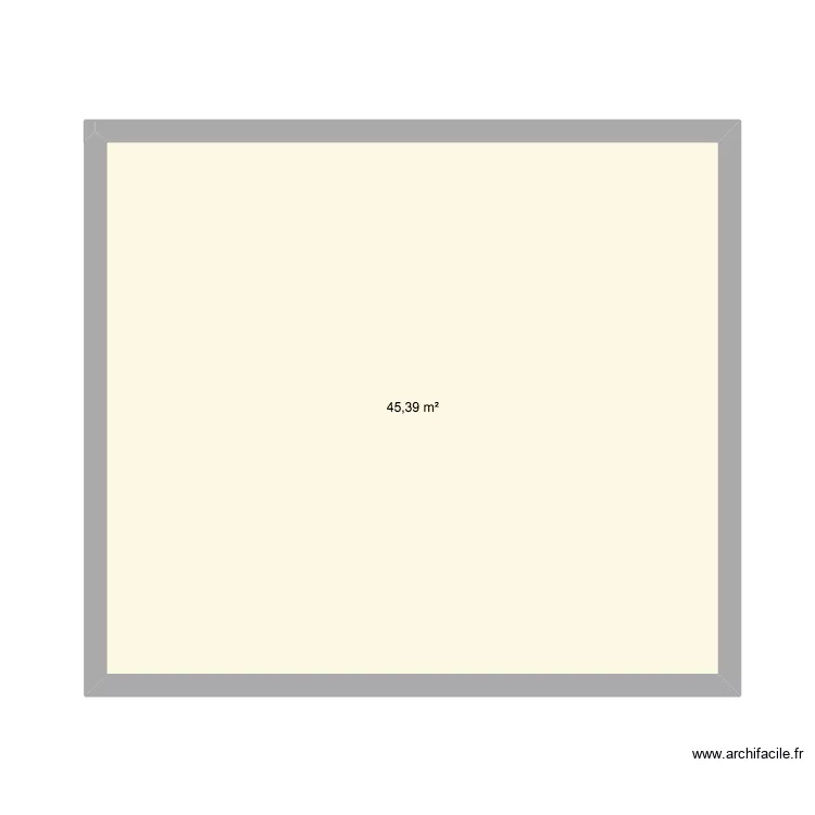 Studio vide. Plan de 1  et 45 m²