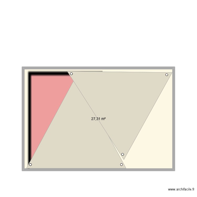 voile terrasse. Plan de 1 pièce et 27 m2