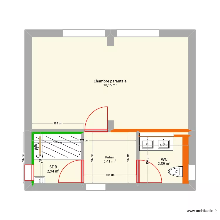 Solley - Projet. Plan de 5  et 28 m²