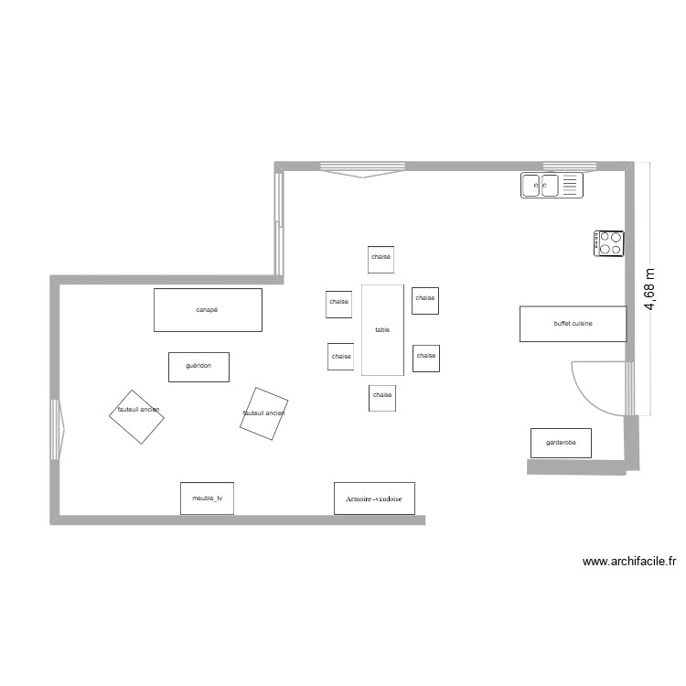 living. Plan de 0 pièce et 0 m2