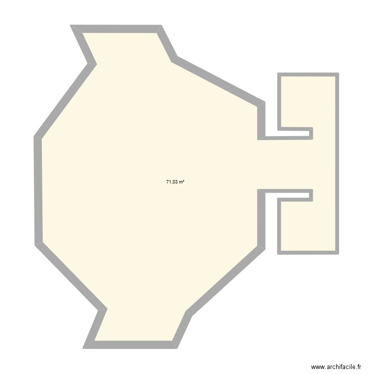Blockauss. Plan de 1 pièce et 71 m2