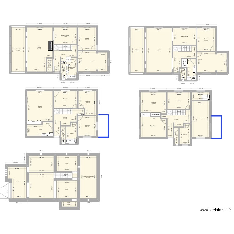 romilly-Rdc-actuel. Plan de 38 pièces et 416 m2