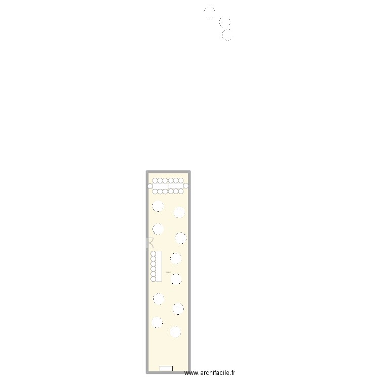 Plan de table. Plan de 1 pièce et 153 m2