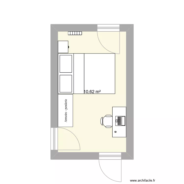 Coloc colombes - Chambre L&eacute;onie. Plan de 1  et 11 m²