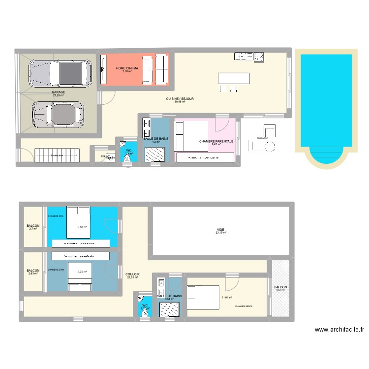 maisonpapa974. Plan de 17 pièces et 173 m2
