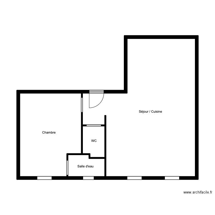 SAQUET - Appartement. Plan de 4 pièces et 54 m2