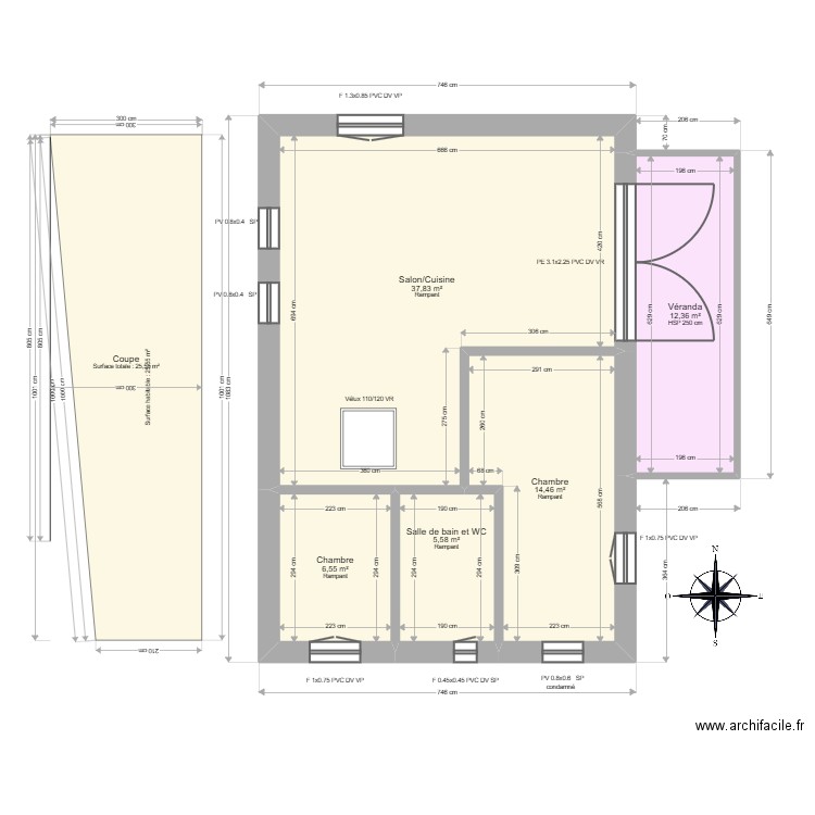 ML25003677 BRAGER. Plan de 5 pièces et 77 m2