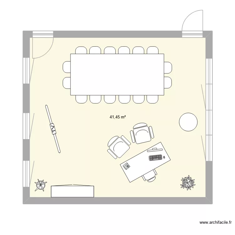 BUREAU PRESIDENTE. Plan de 1 Pièce et 41 m²