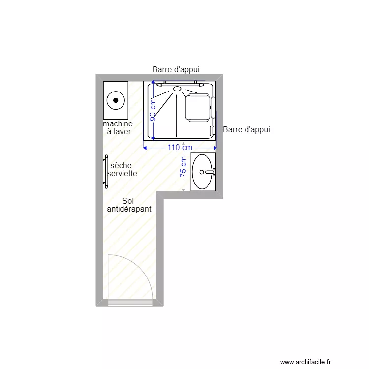 BUZZI. Plan de 1  et 4 m²