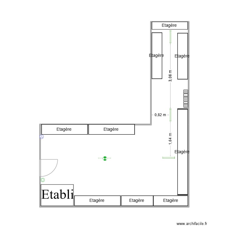Atelier plan. Plan de 1 pièce et 34 m2