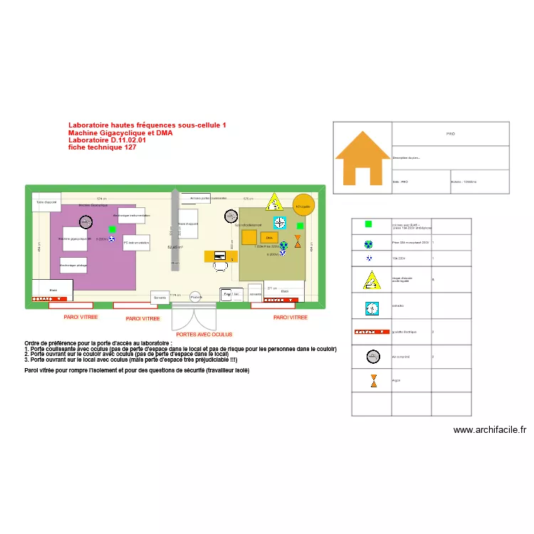 Fiche 127_ Labo hautes fr&eacute;quences sous cellule 1 V4. Plan de 