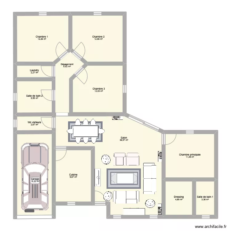Ma maison pp 4cbres 14. Plan de 12 et 131 m² Ma maison pp 4cbres 14. Plan de 12 et 131 m²