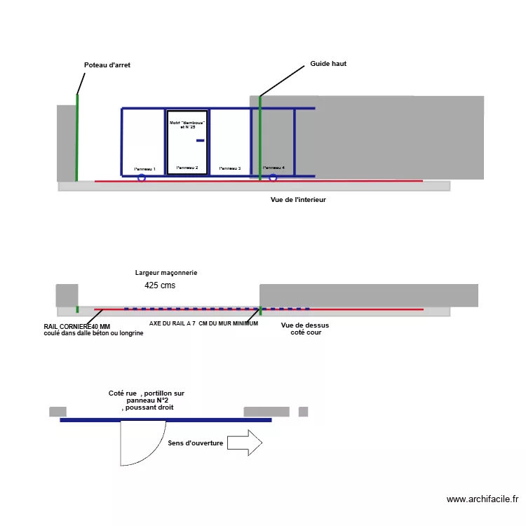 plan pose rail ma&ccedil;onneries 4 m25. Plan de 