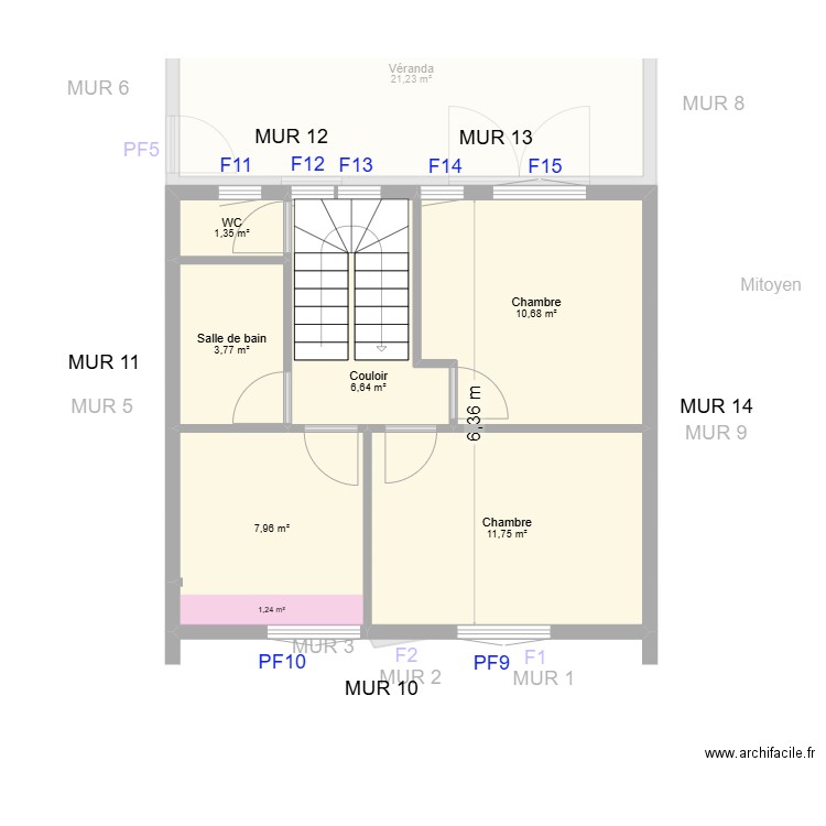 GUERIN Mélanie_ Existant. Plan de 11 pièces et 104 m2