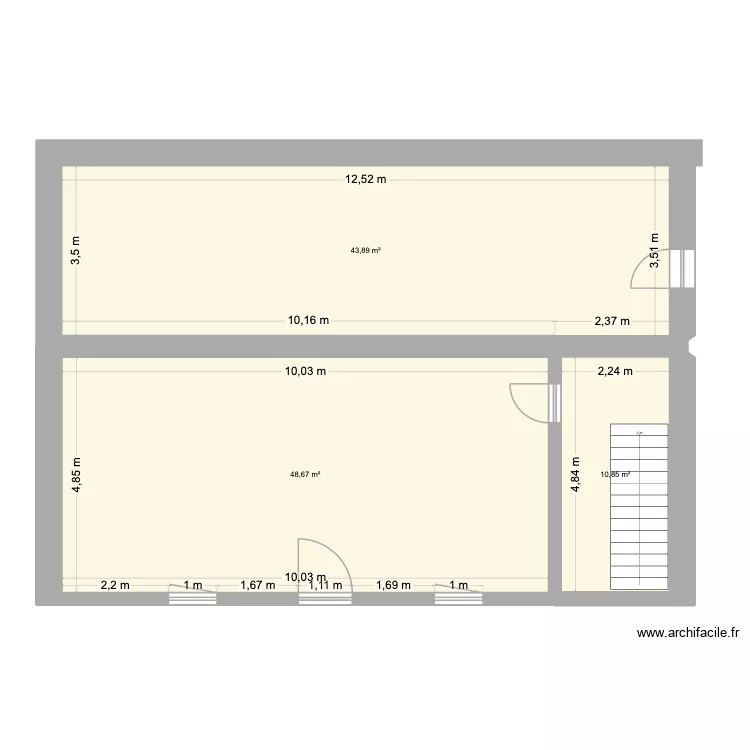 GM Surface garage bois 10/01/2026. Plan de 3 pièces et 103 m²