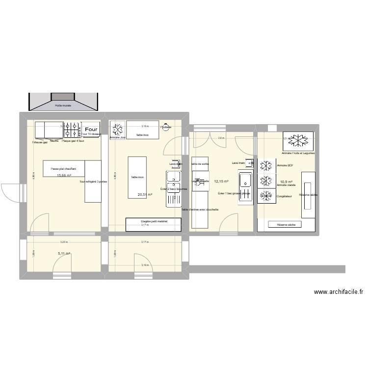 Delphine Projet 1. Plan de 5 pièces et 64 m2