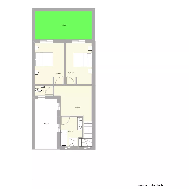 XXC SANS DEVANT ETAGE. Plan de 7 et 75 m² XXC SANS DEVANT ETAGE. Plan de 7 et 75 m²