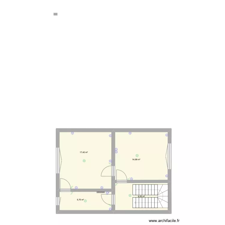Tourlaville 1er etage. Plan de 4 Pièces et 47 m² Tourlaville 1er etage. Plan de 4 Pièces et 47 m²