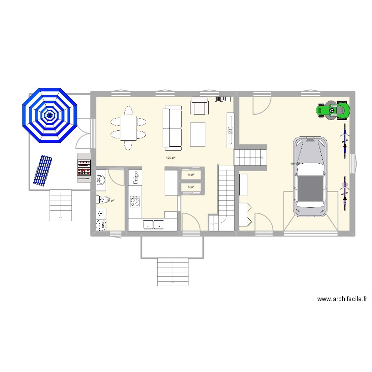 FG-38A. Plan de 5 pièces et 83 m2