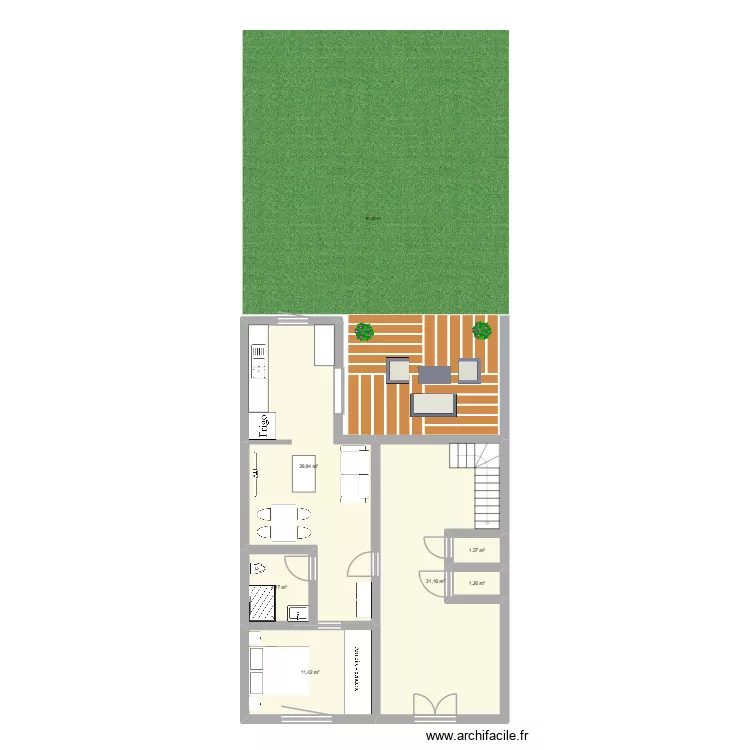 RDC. Plan de 6  et 79 m²