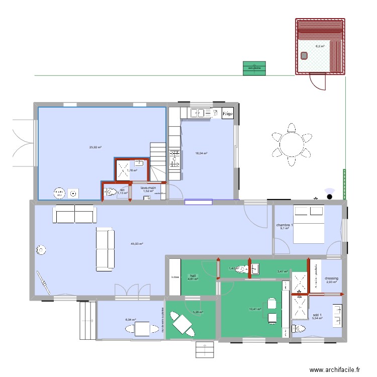 projet 4 ECO budget+ traversant  Allemagne. Plan de 16 pièces et 148 m2