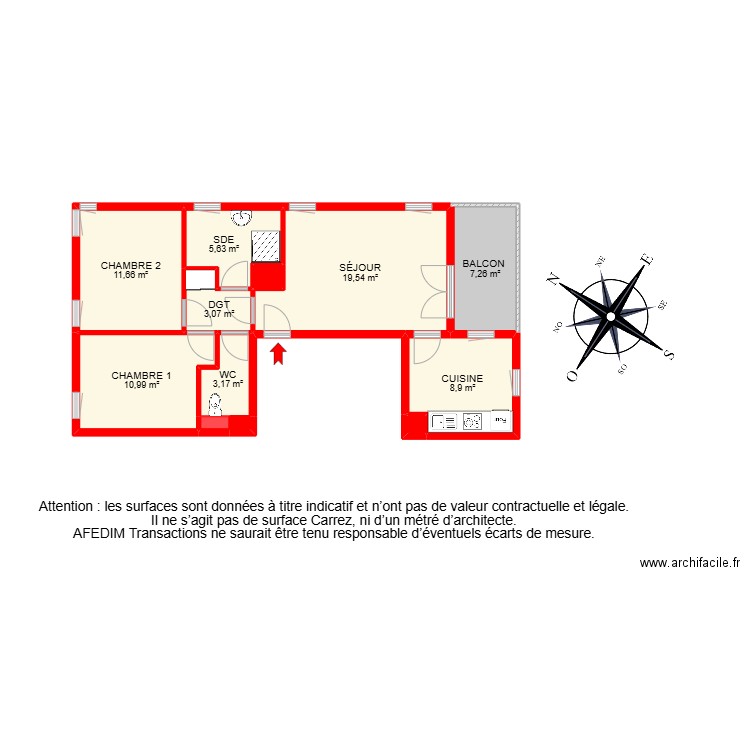 BI26472 -. Plan de 14 pièces et 87 m2