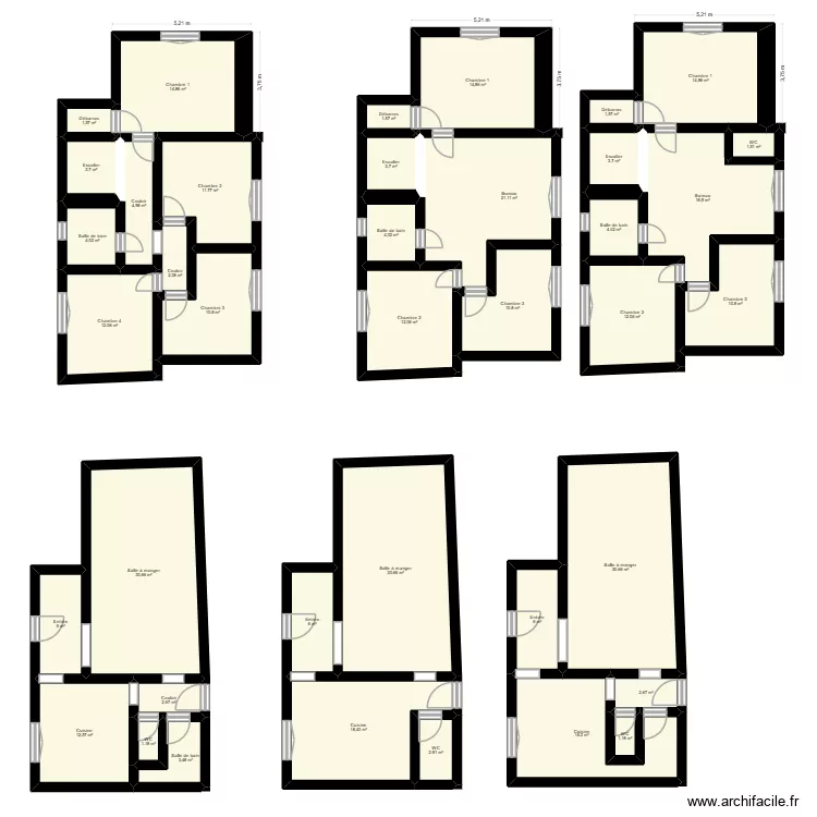 Etage. Plan de 39  et 373 m²