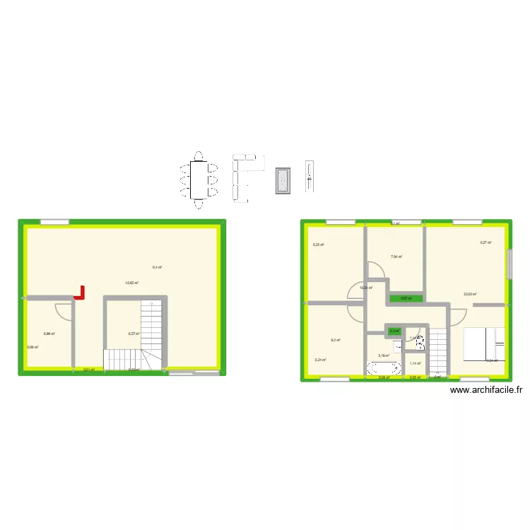 Maison. Plan de 24 pièces et 123 m² Maison. Plan de 24 pièces et 123 m²