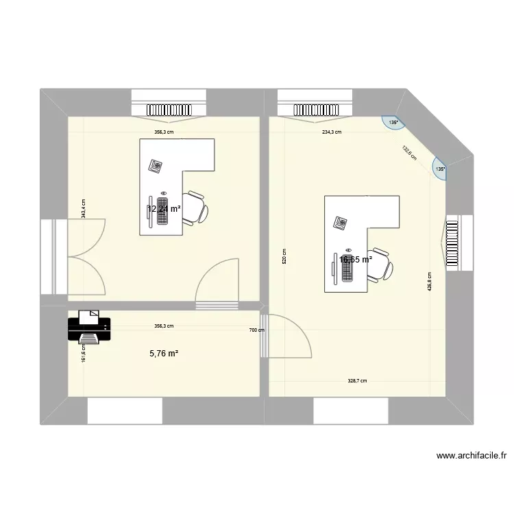 école de musique. Plan de 3 Pièces et 35 m² école de musique. Plan de 3 Pièces et 35 m²