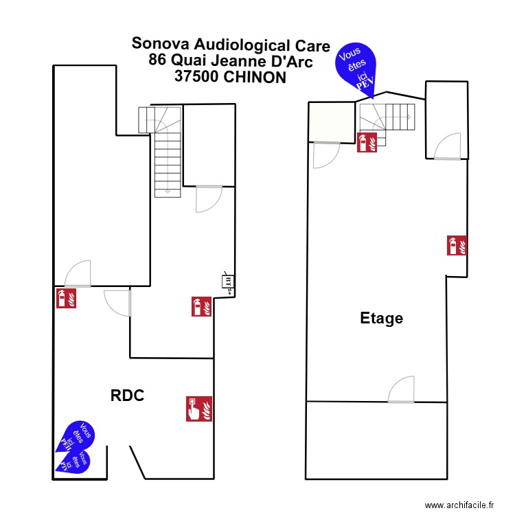 Sonova Chinon. Plan de 2 pièces et 20 m2