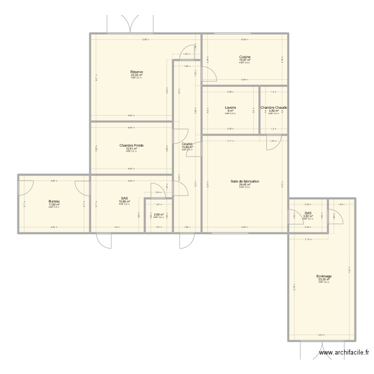 Plan Catteau. Plan de 12 pièces et 151 m2