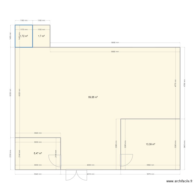 plan maquette 2. Plan de 5 pièces et 93 m2