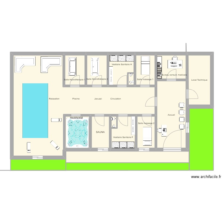 test. Plan de 17 pièces et 185 m2